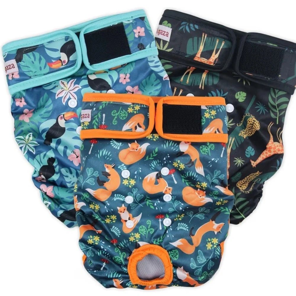 NEW Washable Reusable 3 Pack Dog Diapers 4 Female Dogs in Heat on Period Medium